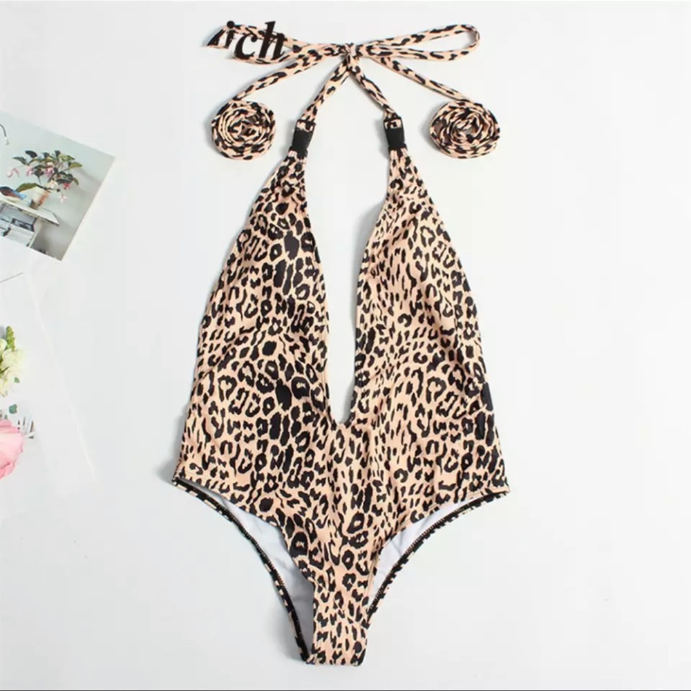 ANIMAL PRINT MONOKINI SWIMSUIT - Picture 3 of 3